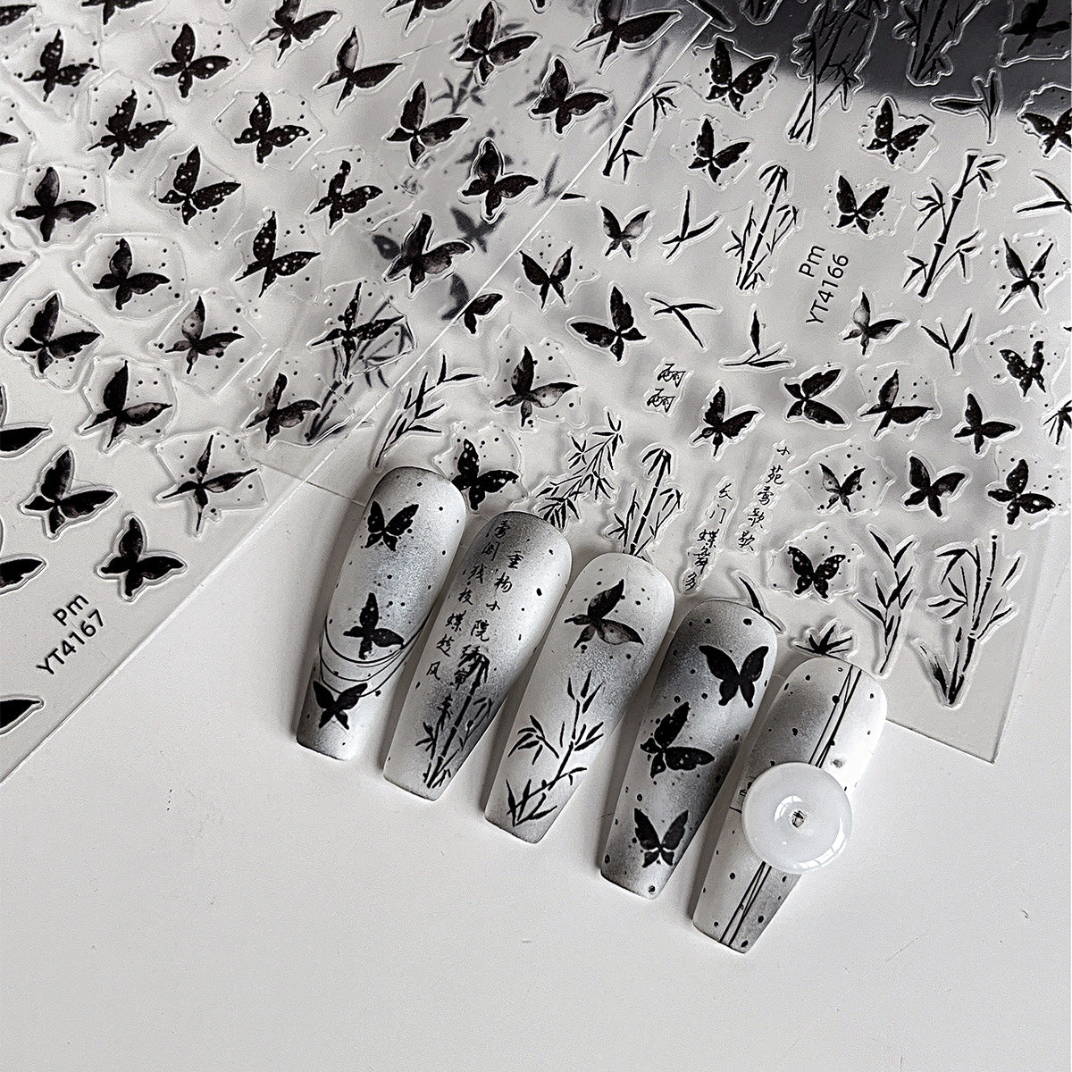 Wholesale Nail art stickers bronzing ink bow Phnom Penh vintage gradient ribbon embossed flat nail decals